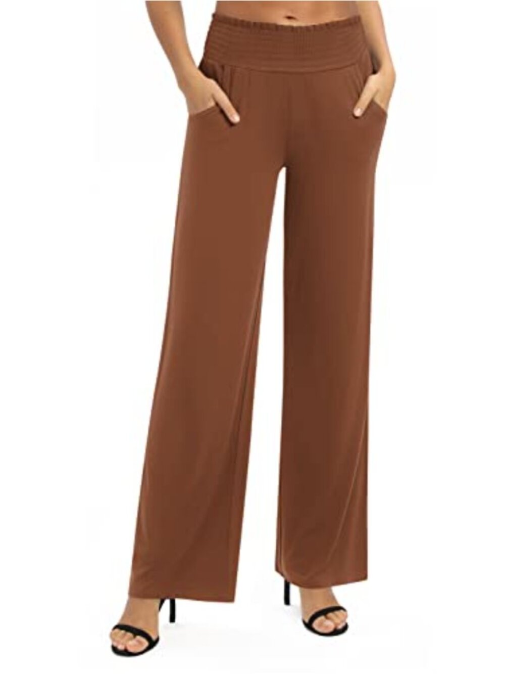 High Waist Wide Leg Palazzo Lounge Pants Stretch Casual Straight Leg